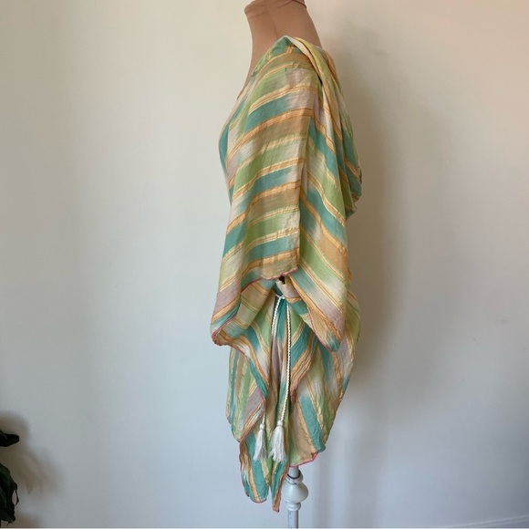 Anthropologie Lilka Yarn Dyed Holly Batwing-Sleeve Tunic Swim Coverup EUC XS/S - Picture 6 of 12